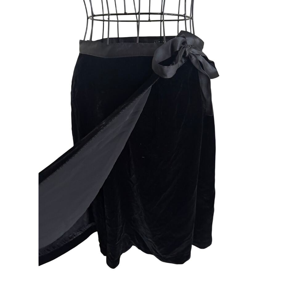 NWT Vintage Y2K Limited Black Velvet Silk Wrap Ballerina Skirt Goth Ballet Fairy